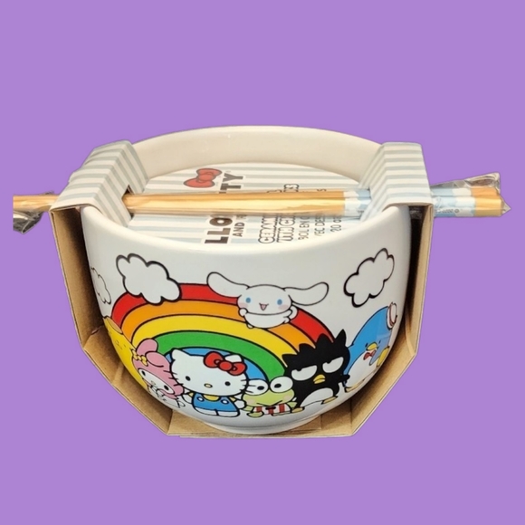 Hello Kitty and Friends Ceramic Bowl with chopsticks - Picture 4 of 4